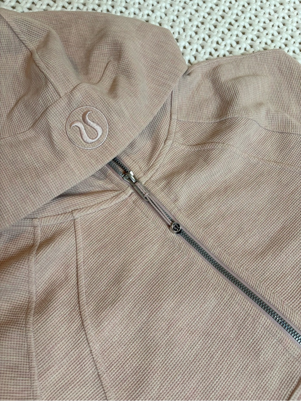 lululemon scuba oversized full zip hoodie waffle heathered mink berry size m/l - Picture 5 of 12